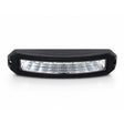 Front view of the curved black LED warning light head showing the full row of nine clear reflector cells