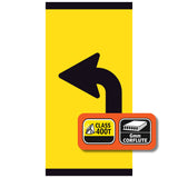 Left Turn Lane Ahead 300x600mm corflute lane status partial panel with black left-turn arrow symbol on yellow reflective background