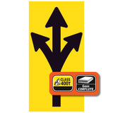 Lane Open Left Straight Right 300x600mm corflute lane status partial panel with black left straight and right arrow symbol on yellow reflective background