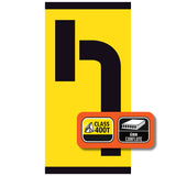 Left Turn Lane Closed Ahead 300x600mm corflute partial panel with black lane-status symbol on yellow retroreflective background