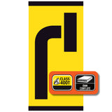 Right Turn Lane Closed Ahead 300x600mm corflute partial panel with black lane-status symbol on yellow retroreflective background
