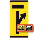 Lane Closed Ahead Right Turn Open 300x600mm corflute partial panel with black lane-status symbol on yellow retroreflective background