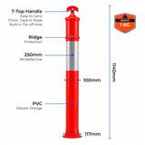 Contractor Series T-top bollard stem features and specifications