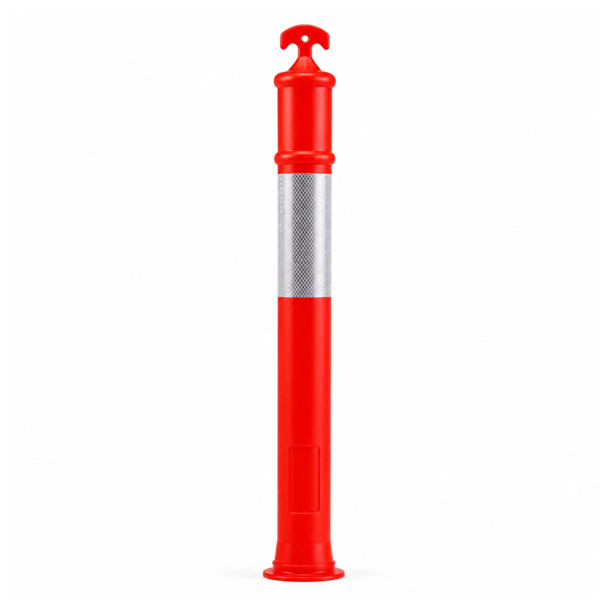Orange Contractor Series T-top bollard stem with 3M reflective band