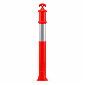 Orange Contractor Series T-top bollard stem with 3M reflective band
