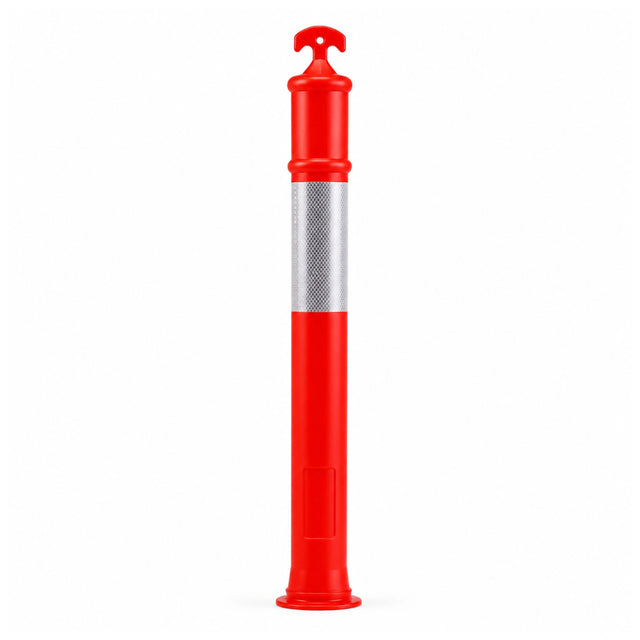 Orange Contractor Series T-top bollard stem with 3M reflective band