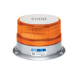 ECCO 7160A amber LED beacon with amber lens, white ECCO top cap and silver 3-bolt flange base with model label