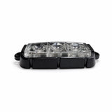 Edge on view of the F3 9W mini LED warning light head in its aluminium housing, showing the 13mm assembled profile