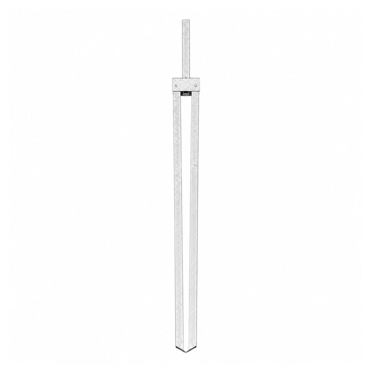 Folding DuraGal traffic sign frame leg folded for storage and transport