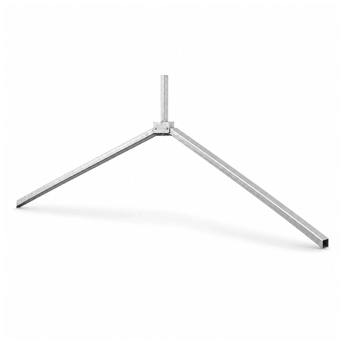 Folding DuraGal traffic sign frame leg in deployed position with 25 x 25mm SHS steel construction