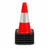 Five 450mm heavy duty traffic cones nested in a stack showing the pack of 5