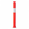 Fluorescent orange Heavy Duty Series T-top bollard stem with reflective collar