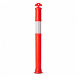 Fluorescent orange Heavy Duty Series T-top bollard stem with reflective collar