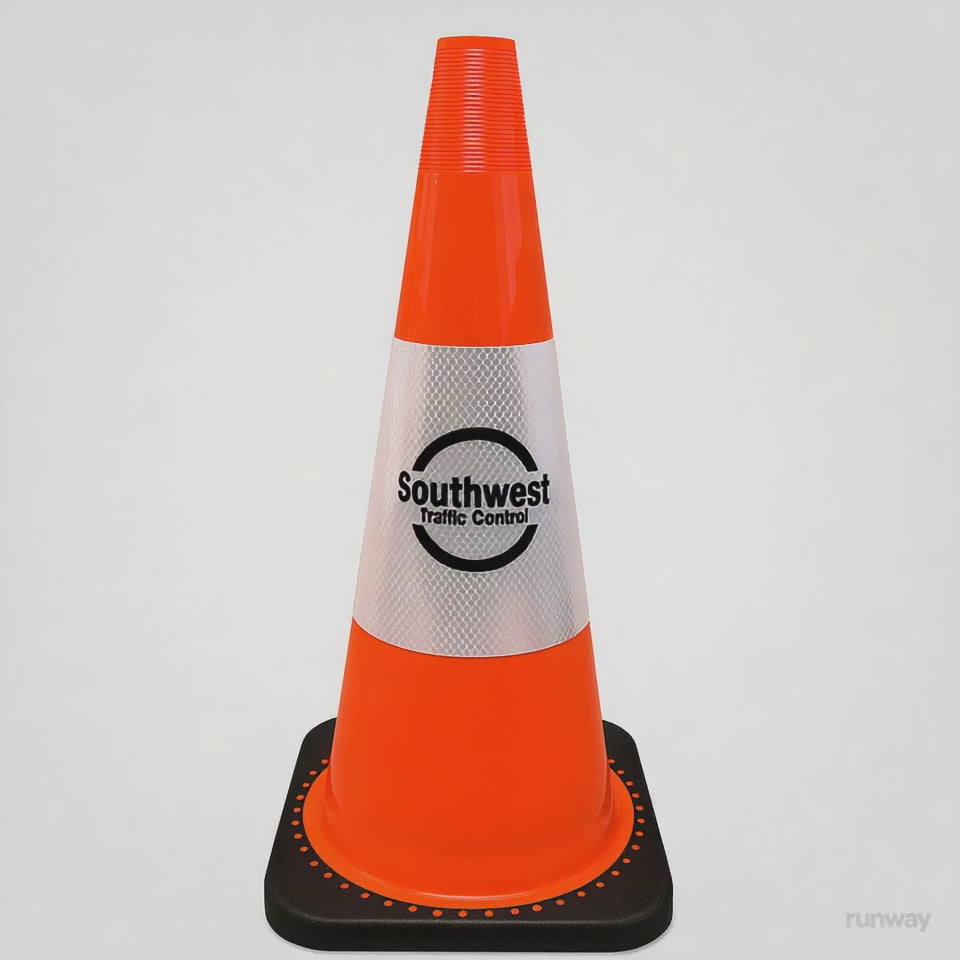 spinning 700mm orange cone with logo
