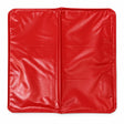 Red PVC stop slow bat cover laid flat on a white background