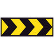 Temporary Hazard Marker T5-4 boxed-edge metal traffic sign with black chevrons on yellow reflective background