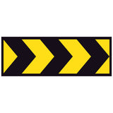 Temporary Hazard Marker T5-4 boxed-edge metal traffic sign with black chevrons on yellow reflective background