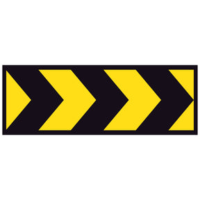 Temporary Hazard Marker T5-4 boxed-edge metal traffic sign with black chevrons on yellow reflective background