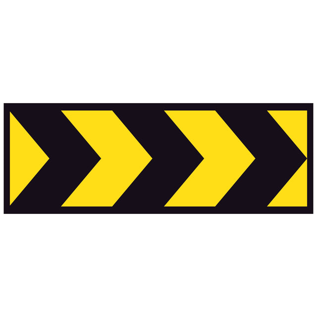 Temporary Hazard Marker T5-4 boxed-edge metal traffic sign with black chevrons on yellow reflective background