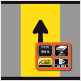 TM10-1A Lane Open Ahead – black symbol on retroreflective yellow – 300×600mm corflute sign panel.
