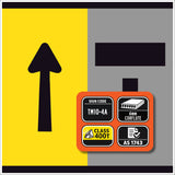 TM10-4A Left Lane Open Ahead and Right Lane Closed Ahead T symbolic – black symbol on retroreflective yellow – 300×600mm corflute sign panel.
