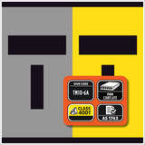 TM10-6A 2 Lanes Closed Ahead T symbolic – black symbol on retroreflective yellow – 300×600mm corflute sign panel.