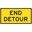 TM2-23C Yellow traffic sign with 'END DETOUR' text on a white background