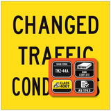 Changed Traffic Conditions TM2-44A corflute sign – 600x600mm yellow background