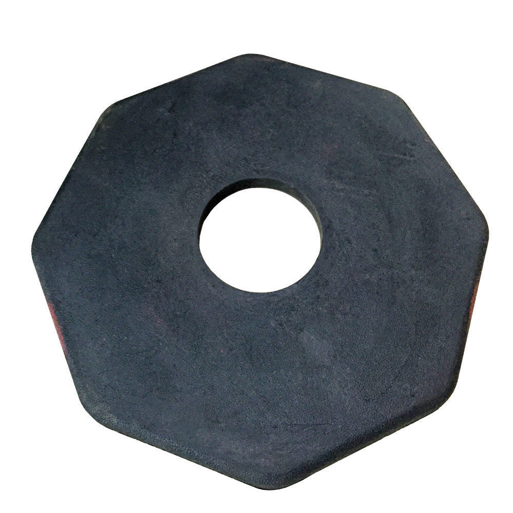 Orange T-top traffic bollards with black bases for traffic control