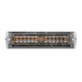 U30-12A ultra-slim LED warning light head front view showing two banks of amber LEDs behind the clear lens