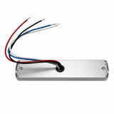 Brushed alloy underside of the U30-12A light head with sealed cable gland and four wires