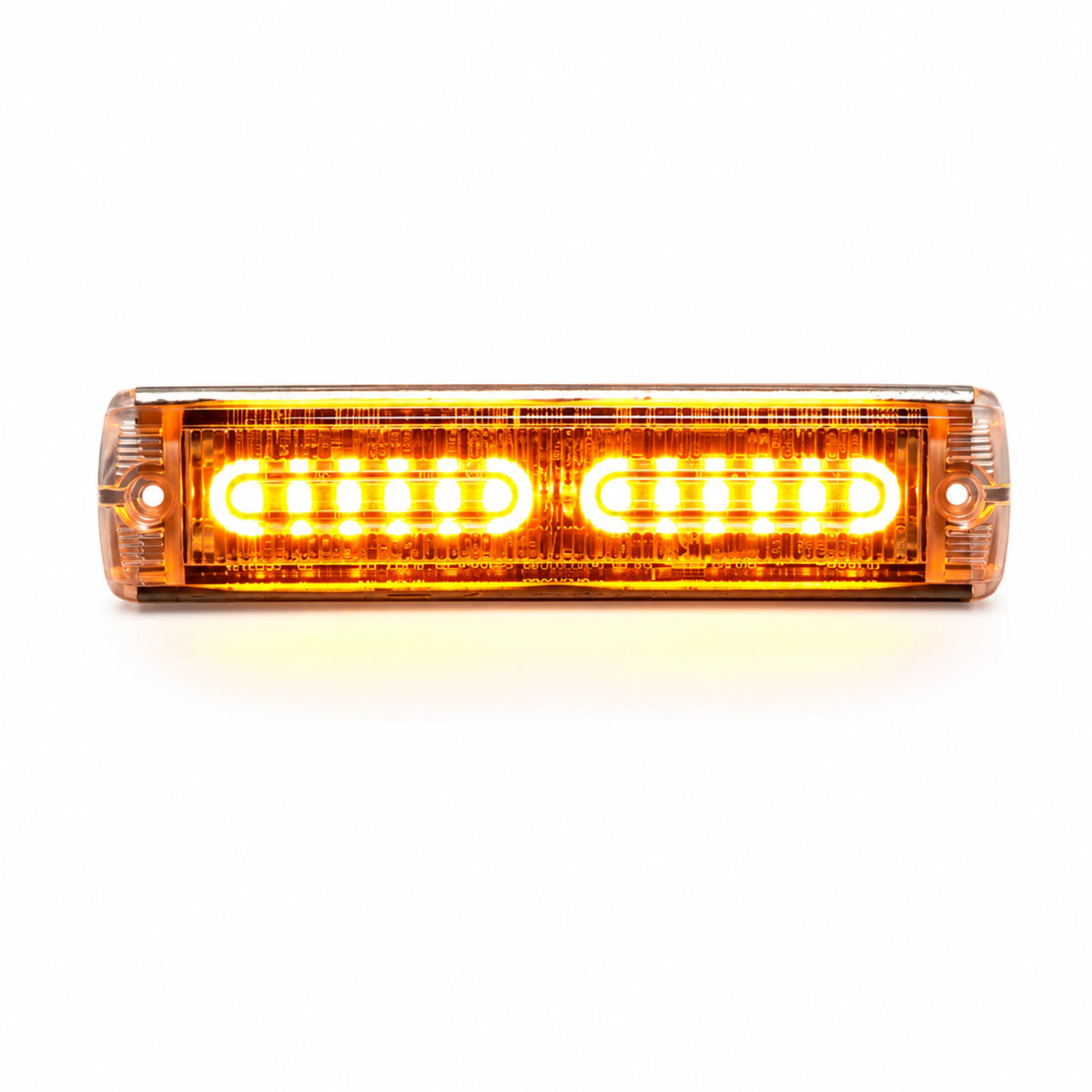 U30-12A warning light head lit amber, both LED banks illuminated