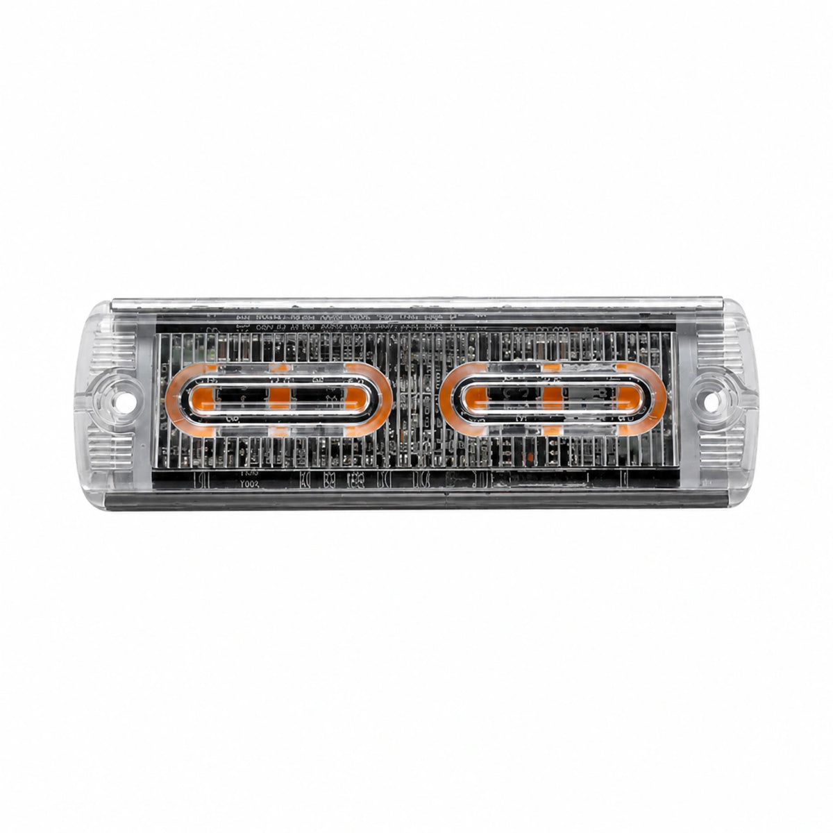 U30-6 ultra-slim LED warning light head, front view of the lens, unlit