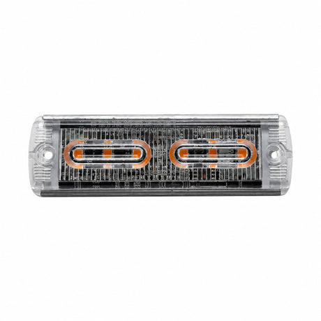 U30-6 ultra-slim LED warning light head, front view of the lens, unlit