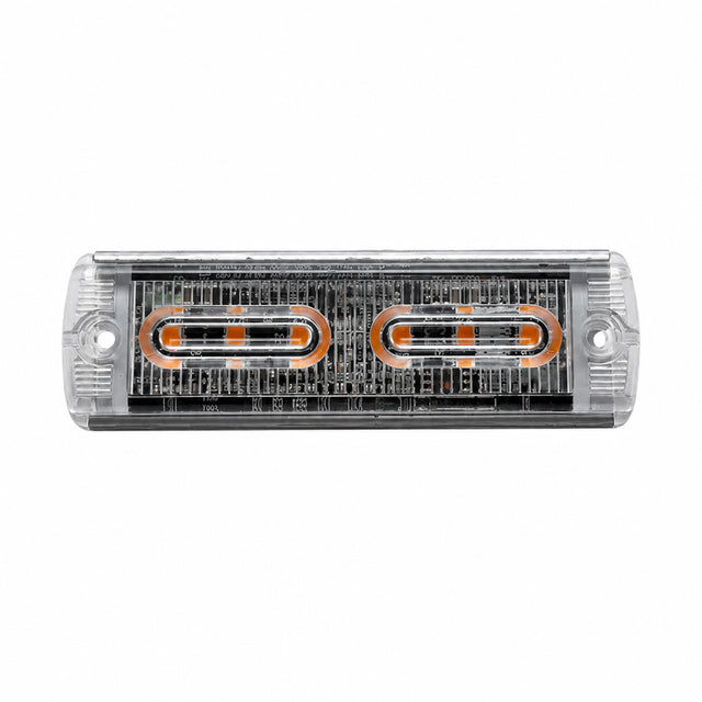 U30-6 ultra-slim LED warning light head, front view of the lens, unlit