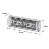 U30-6 ultra-slim LED warning light head, angled view with dimensions labelled 91 x 28 x 7.5mm