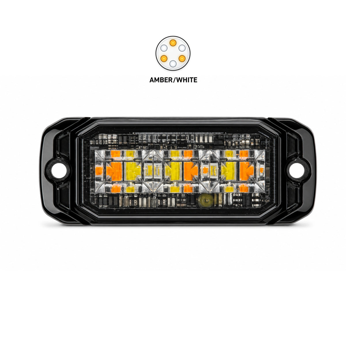 3W Ultra-Slim Dual Colour LED Warning Light Head | Amber/White