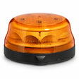 Weldex 30W amber LED rotating beacon with a low-profile amber lens on a black base, three-quarter view