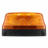 Side view of the Weldex 30W amber LED rotating beacon showing its 70mm low profile and black base