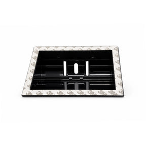 Black ABS interior window mount with a slim LED warning light head fitted in the angled opening