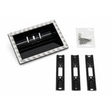 WM-155-30 window mount with 3M adhesive backing, three black back plates and a bag of mounting fasteners