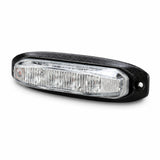 X6 18W LED warning light head, angled view showing LED detail and the mounting screw hole in the housing.