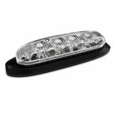 X6 18W LED warning light head, angled view showing the six LEDs through the clear TIR lens
