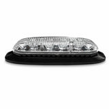 X6 18W LED warning light head, straight-on side profile of the unlit clear lens and black housing