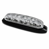 X6 18W LED warning light head, angled view showing LED detail and the mounting screw hole in the housing