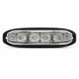 X6 18W LED warning light head, front view showing LED detail and the mounting screw hole in the housing.