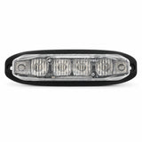 X6 18W LED warning light head, front view showing LED detail and the mounting screw hole in the housing.