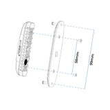 Technical dimension diagram of X6 18W LED warning light head with mounting hardware, showing front and side views with measurements labeled 58mm and 99mm on a white background.