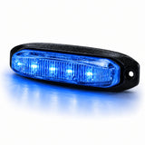 X6 18W LED warning light head, blue variant, angled view of the unlit clear lens and black housing