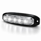 X6 18W LED warning light head, white variant, angled view of the unlit clear lens and black housing
